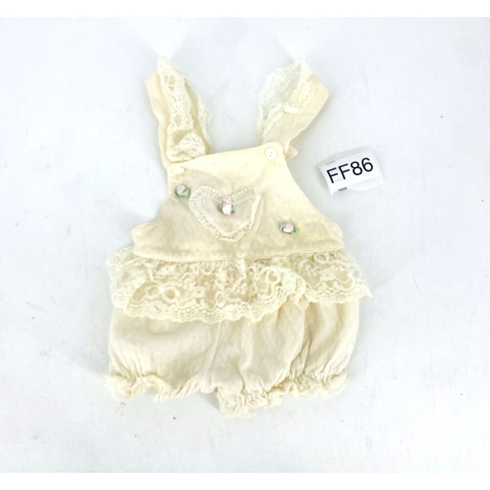 VTG Little Miracle Baby Romper White Lace Pearl Heart 3-6M Cotton 90s Cottage